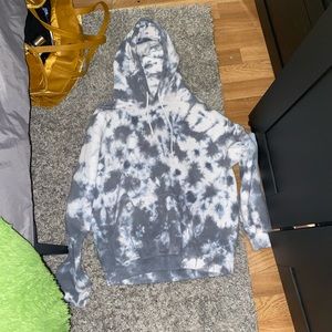 Grey and white hoodie